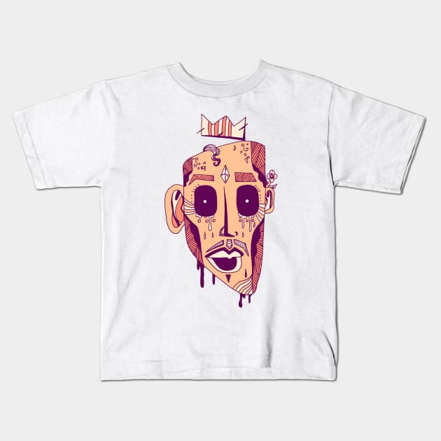 Peach Strange King Juan Kids T-Shirt by kenallouis